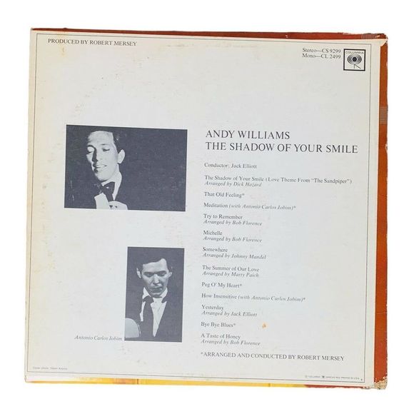 Andy Williams, The Shadow of Your Smile & Born Free 2 LP Vinyl CS-9299, CS-9480 - Picture 10 of 12